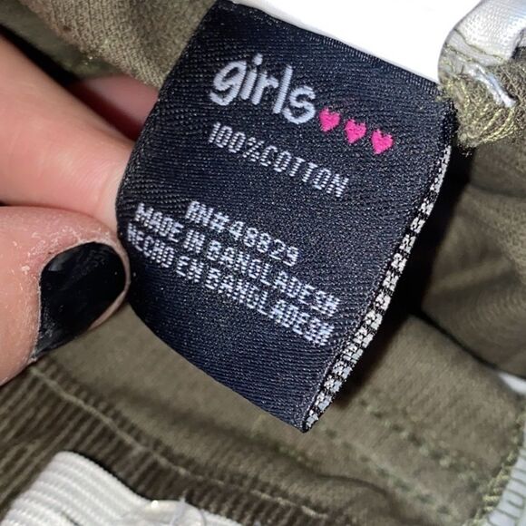 Boutique, Girls, Army Green, Sparkle Patchwork, Skinny Leg Overalls - Picture 10 of 12